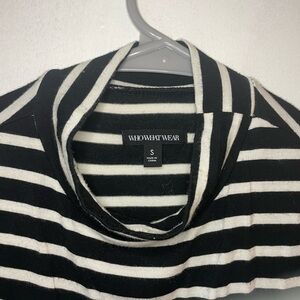 Who What Wear sleeveless striped mock neck
